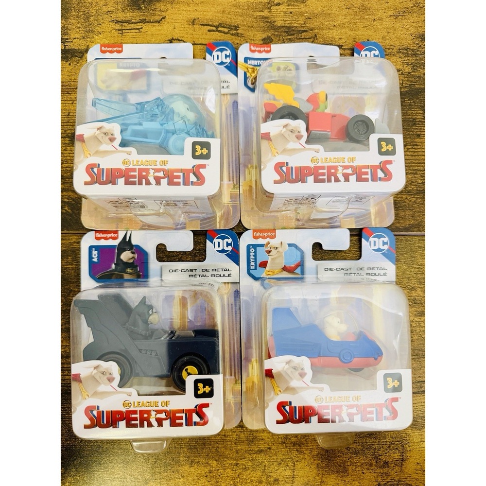 New!‎ DC Superpets Ace Krypto Merton Cars - 4 boxes